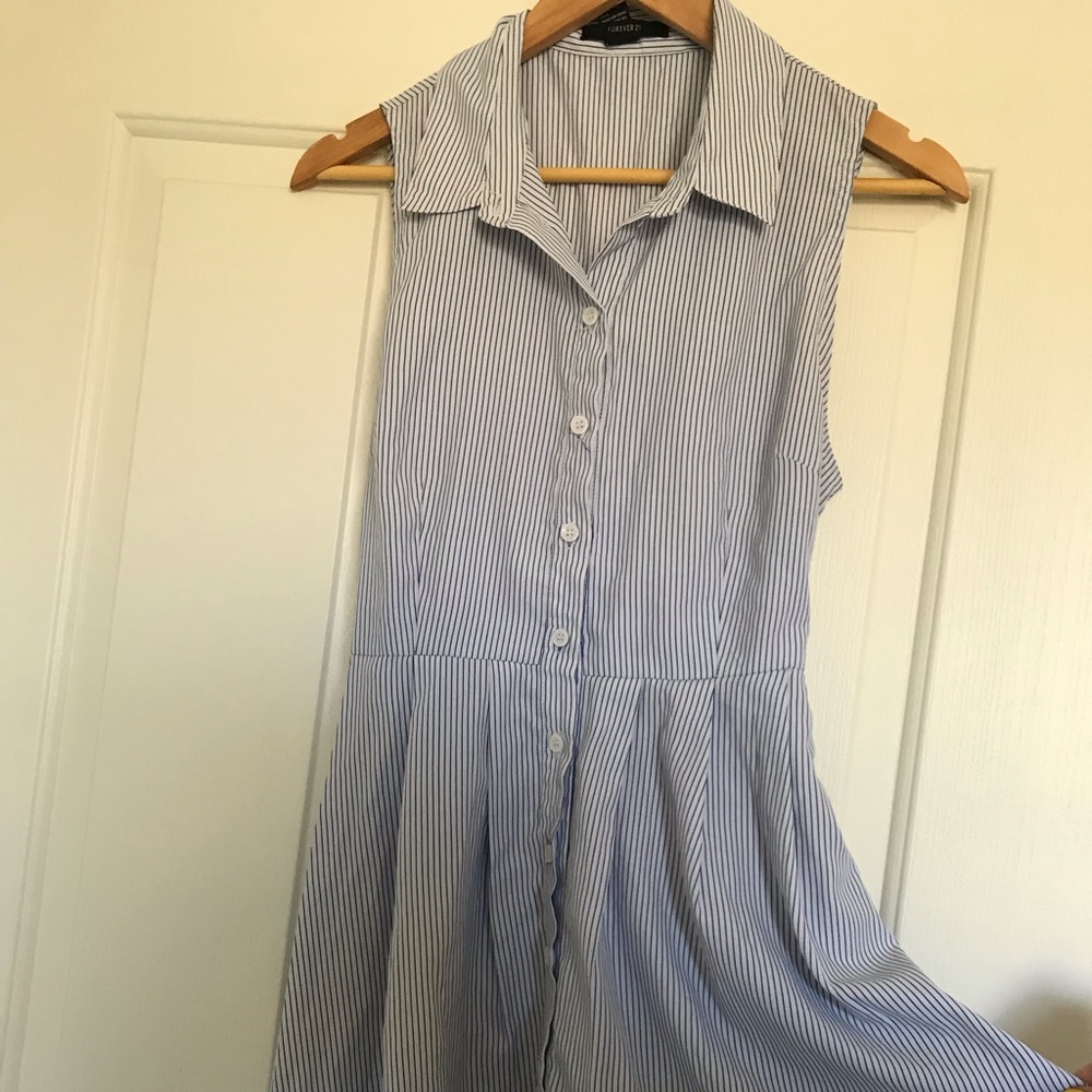 Forever 21 striped button down dress